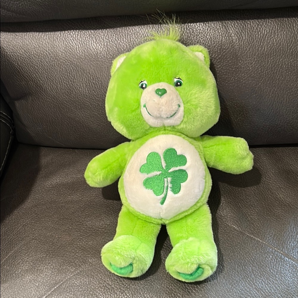 Green shamrock large care bear stuffed animal